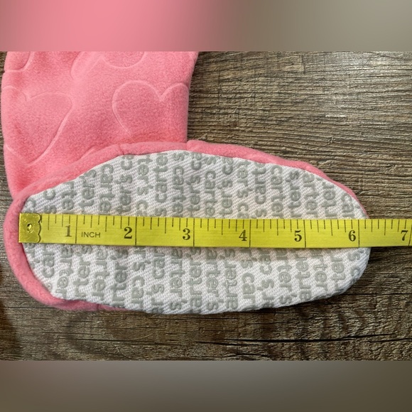 Carter’s One Piece Fleece Footed Girls Toddler Sleeper Size 3T Pink Hearts - Picture 7 of 9